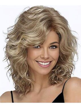 Blonde Layered Curly Women's Wig - Natural Blonde